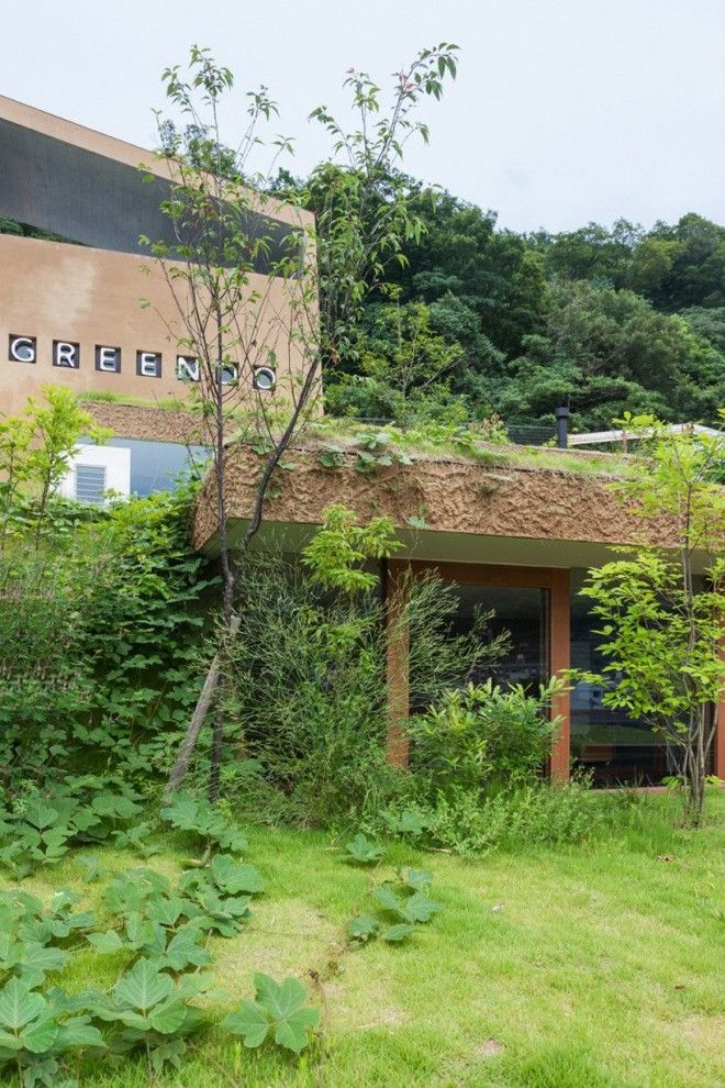 Жилой комплекс встроенный в землянной ландшафт Японии 