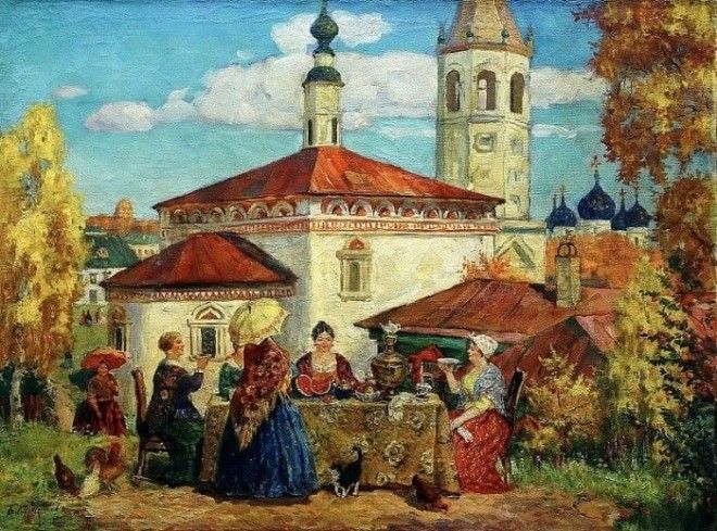 Загадка самой известной картины Кустодиева кем на самом деле была Купчиха за чаем