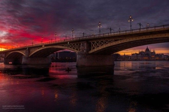 Фантастические багряные рассветы и закаты Будапешта