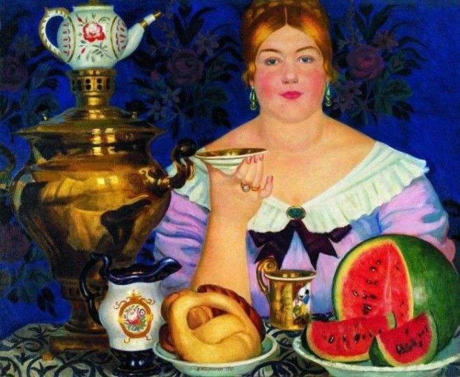 Загадка самой известной картины Кустодиева кем на самом деле была Купчиха за чаем