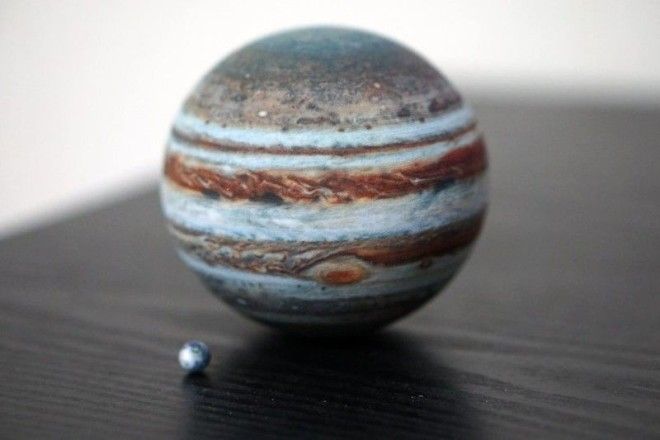 Юпитер и Земля 3D печать модель солнечная система