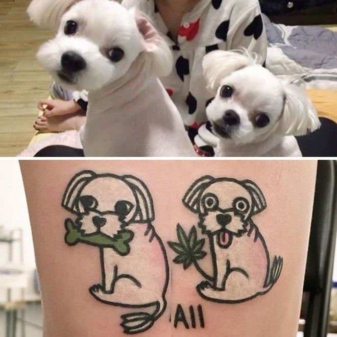 20 забавных мультяшных татуировок домашних питомцев от корейского мастера