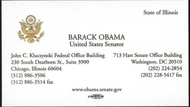 Визитка Барака Обамы