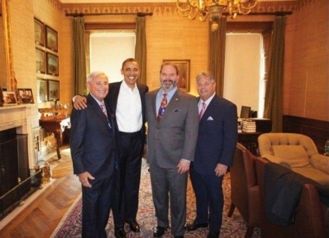 Барак Обама и Мартин Гринфилд с сыновьями Фото mgreenfieldcom