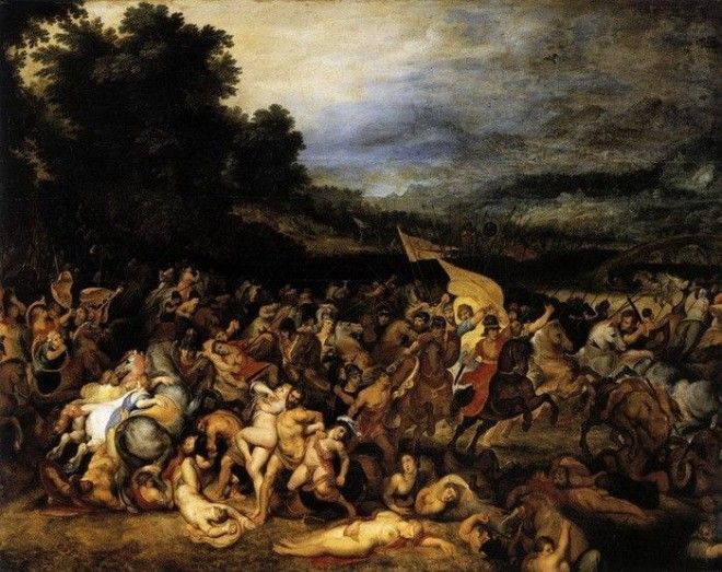 Битва амазонок наиболее ранняя из известных совместных работ Рубенса и Брейгеля