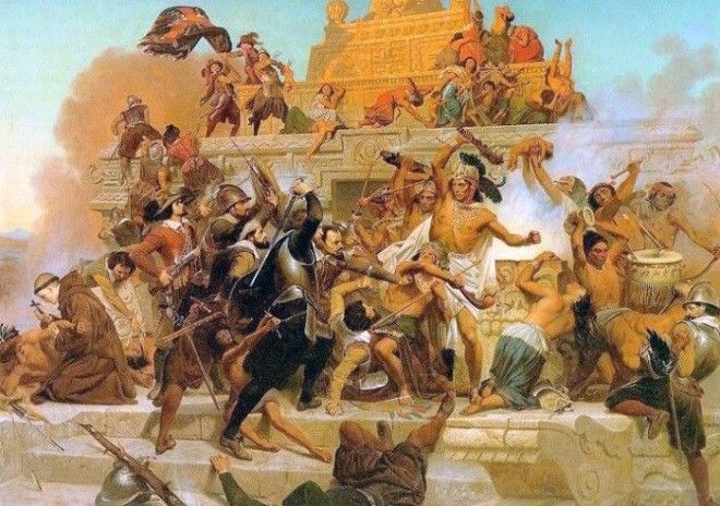 Испанцы разрушали храмы индейцев Фото latinamericanstudiesorg