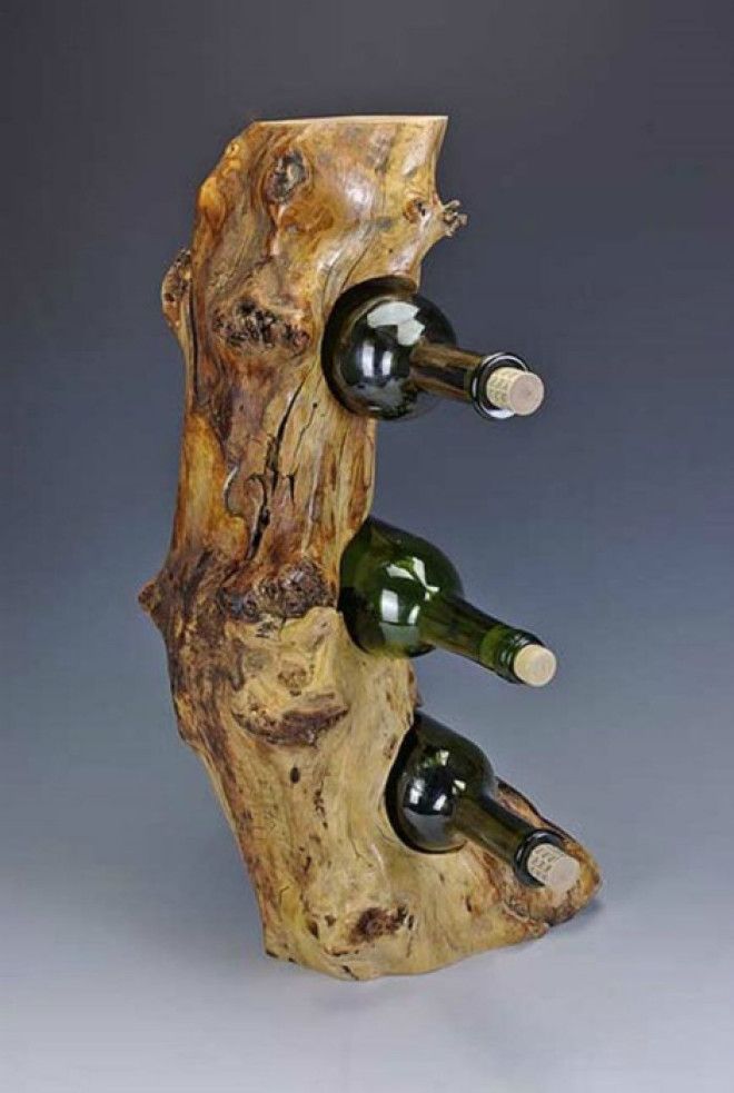 Шикарная стойка из коряги для настоящих ценителей хорошего вина