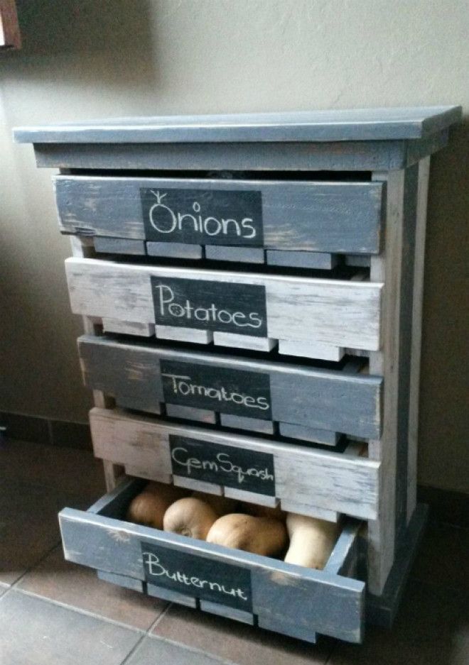 Шкаф с выдвижными ящиками для хранения овощей