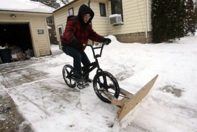 Снегоуборочный велосипед