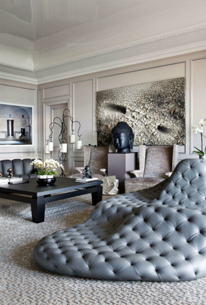 Оригинальный дизайнерский диван серого цвета