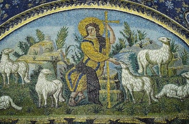 Раннее изображение Христос Добрый Пастырь