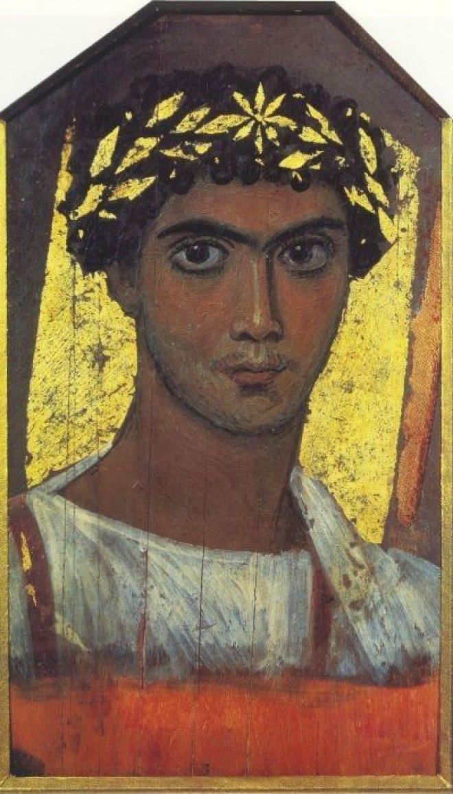 Погребальный портрет юноши Египет II век нэ Фото ruwikipediaorg