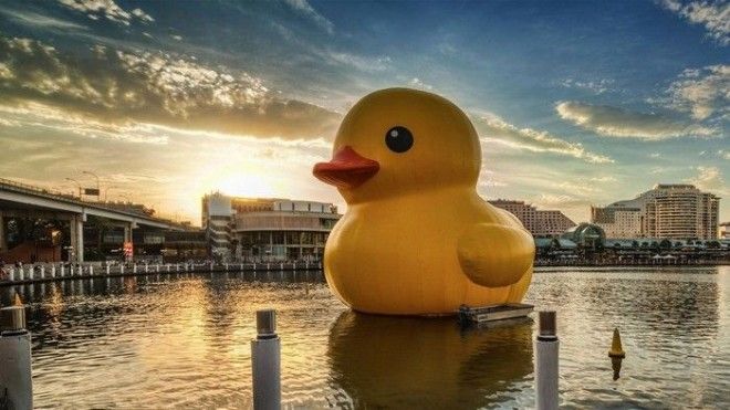 Rubber Duck гигантский утенок для ванной от Флорентийна Хофмана