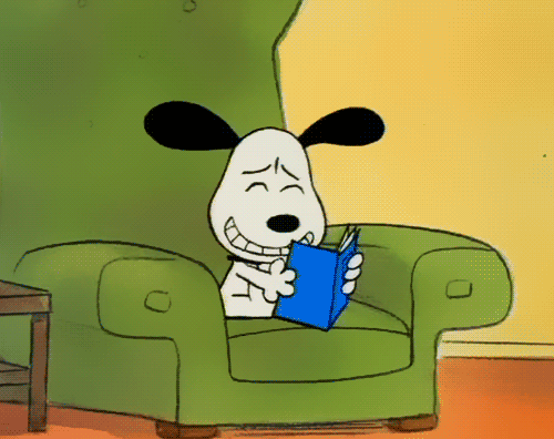  funny lol laughing book peanuts GIF