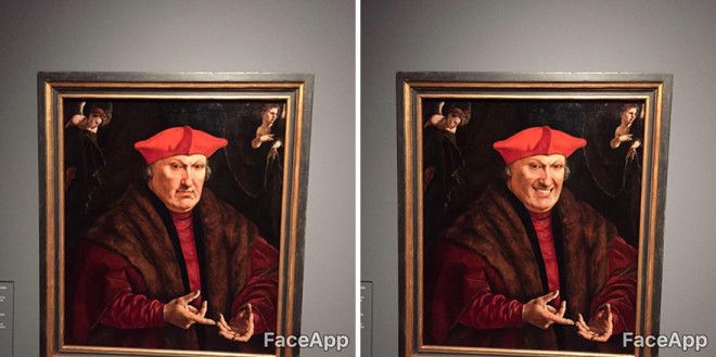 Парень ходит по музеям и смешит старинные портреты с помощью FaceApp