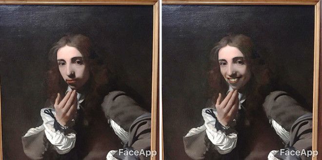 Парень ходит по музеям и смешит старинные портреты с помощью FaceApp
