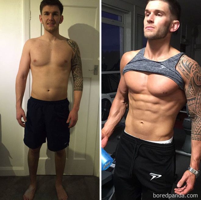 4 месяца бодибилдинг до и после трансформации фитнес фото