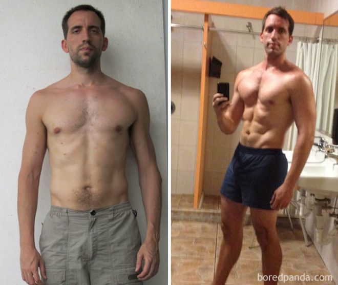 Один год бодибилдинг до и после трансформации фитнес фото