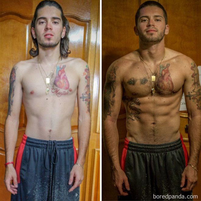 От 45 кг до 64 кг за один год бодибилдинг до и после трансформации фитнес фото