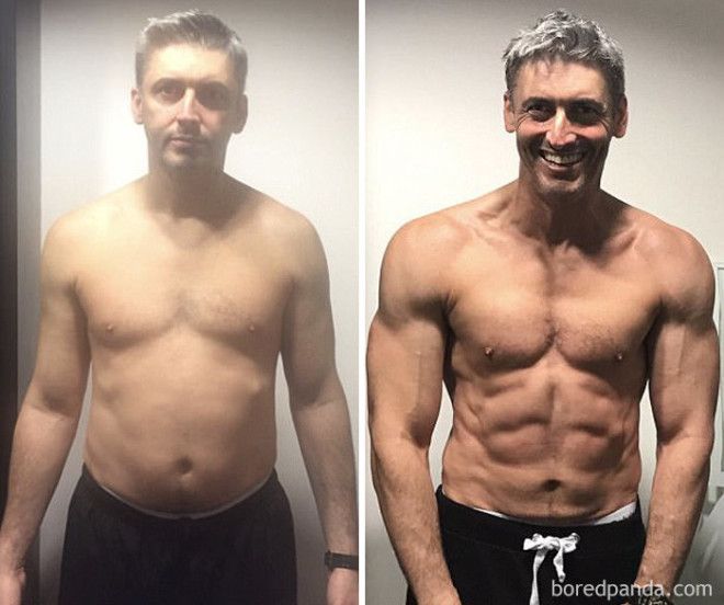 45летний отец троих детей Разница между фото 3 месяца бодибилдинг до и после трансформации фитнес фото