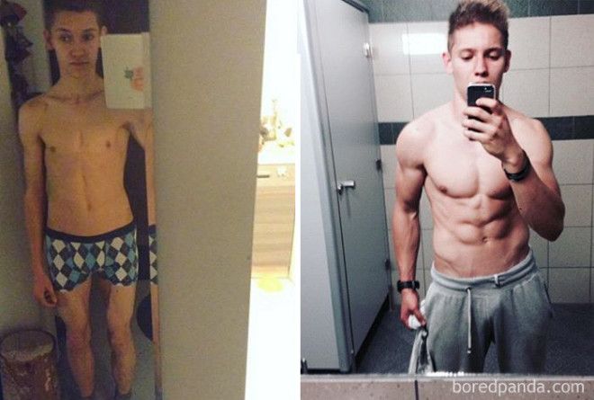 1 год бодибилдинг до и после трансформации фитнес фото