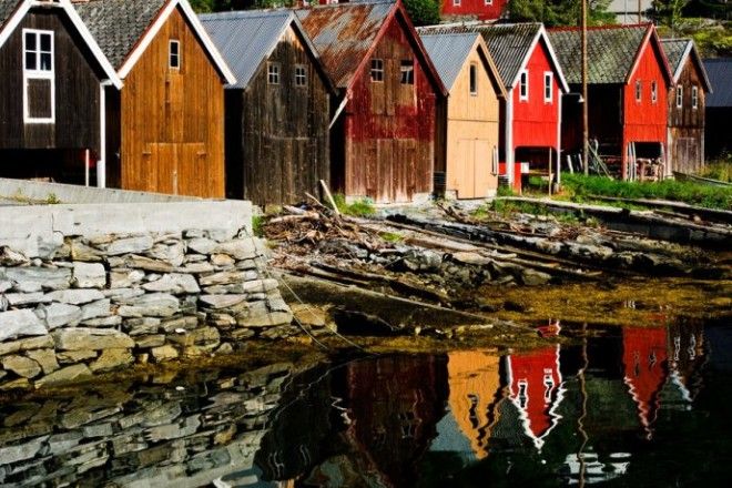Boat houses in Fjr Norway