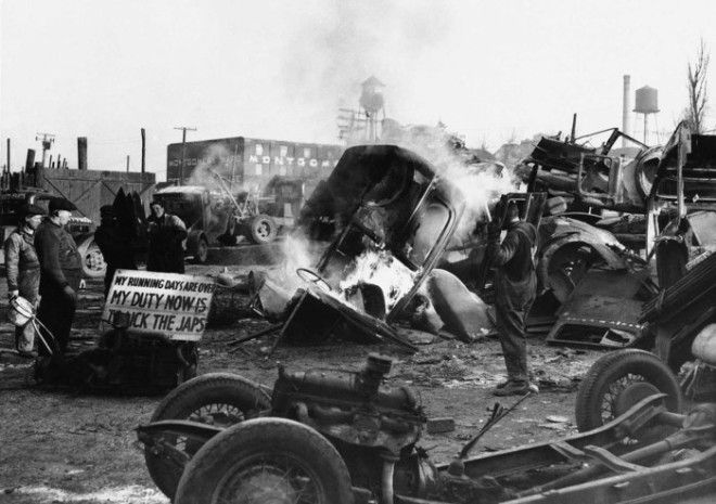  Автомобильная свалка в Детройте Штат Мичиган 23 января 1942 года