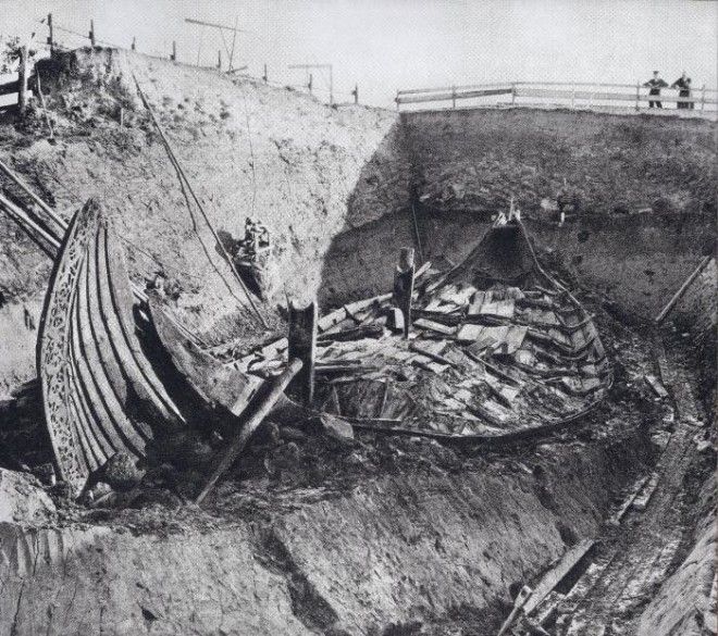 Раскопки Осебергского кургана Норвегия 1900е годы Фото imgurcom