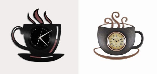 Горячие кухонные часы в виде чашечек с чаем или кофе