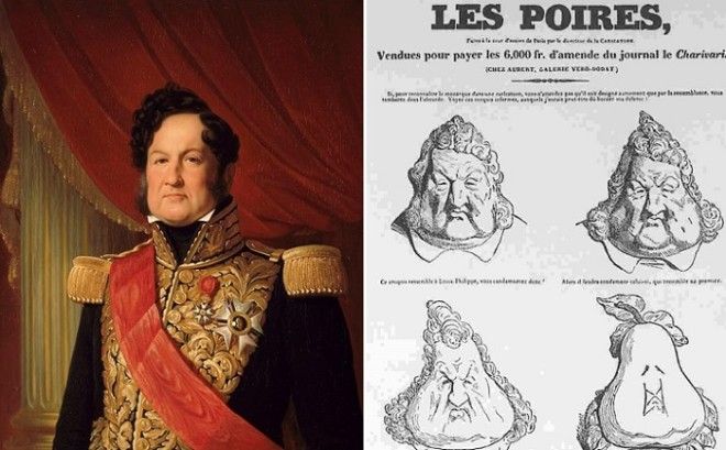 Король Франции ЛуиФилипп Орлеанский и карикатура с его изображением
