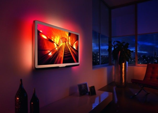 Плазменный экран с необычной автоматической неоновой подсветкой которая позволит создать просто сказочную атмосферу