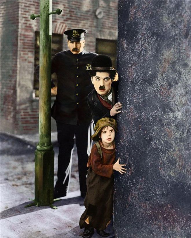 Цветные фотографии Чарли Чаплина